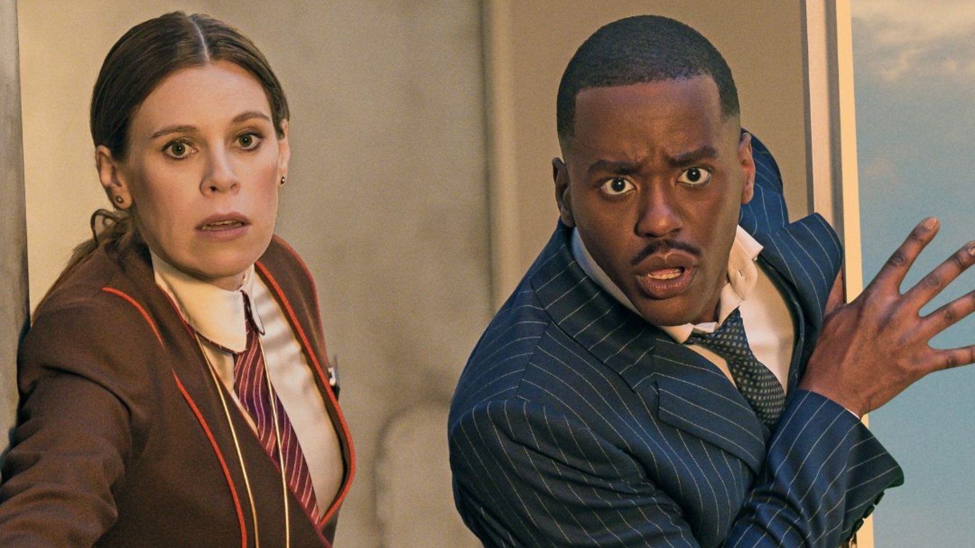 Anita and the Doctor from the Doctor Who season 2 finale (Image via Instagram/@bbcdoctorwho)